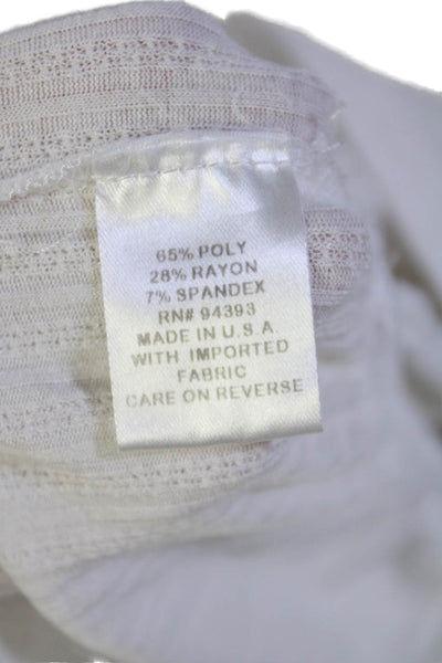 Slate & Willow Womens Smocked Peplum Top White Size 6 15792348