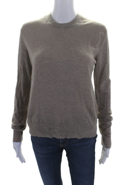 Zadig & Voltaire Womens Round Neck Long Sleeve Thin Knit Sweater Beige Size S