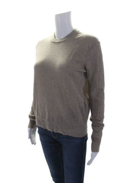 Zadig & Voltaire Womens Round Neck Long Sleeve Thin Knit Sweater Beige Size S