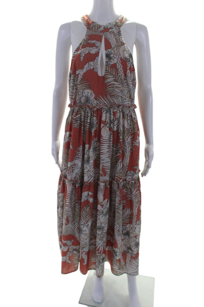 Area Stars Womens Tropical Halter Dress Orange Size 4 15141657