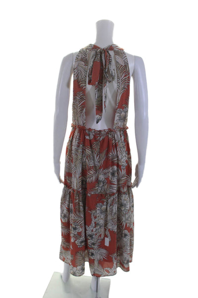 Area Stars Womens Tropical Halter Dress Orange Size 4 15141657