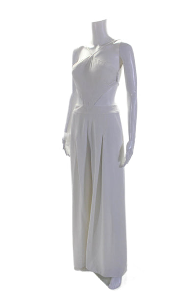 PatBO Womens Cutout Halter Jumpsuit White Size 8 14361574