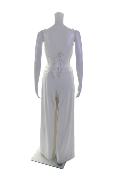 PatBO Womens Cutout Halter Jumpsuit White Size 8 14361574