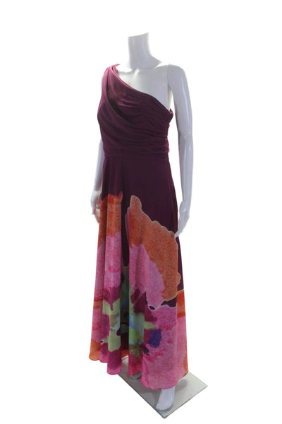 AMUR Womens Atlas One Shoulder Gown Purple Size 2 16539565