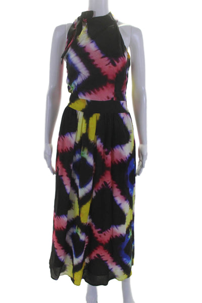 Busayo Collective Womens Rainbow Tie Dye Dress Black Size 2 15208231