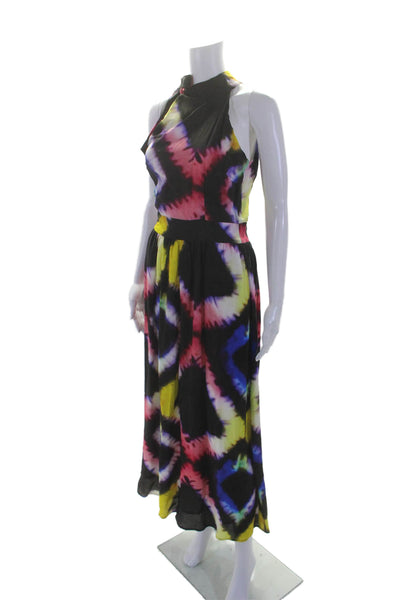 Busayo Collective Womens Rainbow Tie Dye Dress Black Size 4 15209971