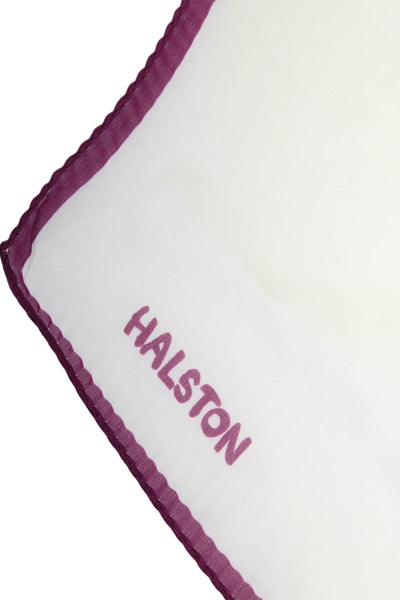 Halston Womens Colorblock Square Scarf Beige Fuschia OS