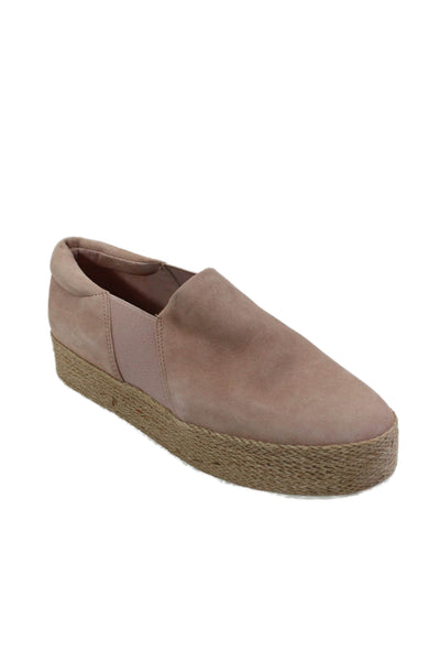 Vince Womens Suede Textured Lined Platform Slip On Casual Shoes Pink Size EUR 38