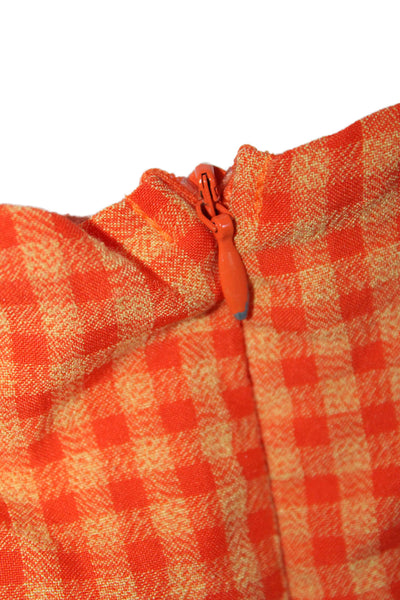 Louna Womens Orange Gingham Mini Dress Orange Size 4 15767902