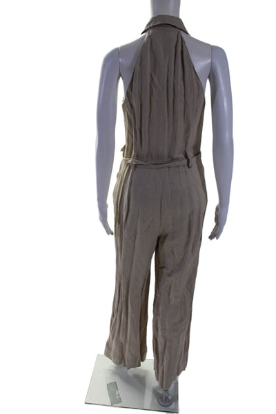 Club Monaco Womens Sleeveless Collared Jumpsuit Brown Size 10 16559935