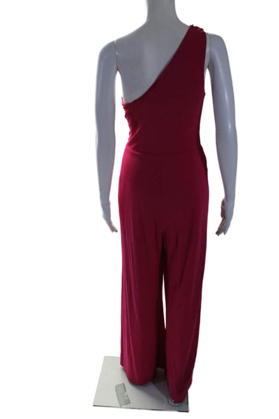 HALSTON Womens Randi One Shoulder Jumpsuit Pink Size 6 14360018