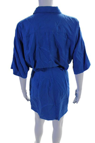 Thakoon Collective Womens Tie Waist Mini Shirt Dress Blue Size 0 16621166