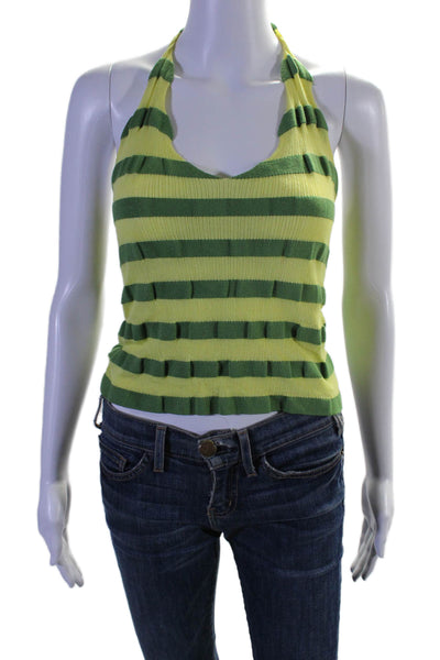 TheOpen Product Womens Stripe Halter Top Green Size 0 15286062