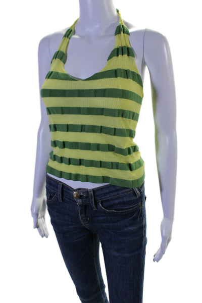 TheOpen Product Womens Stripe Halter Top Green Size 0 15286062