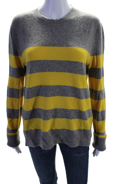 La Ligne Womens Wool Blend Knit Striped Pullover Sweater Top Yellow Size M