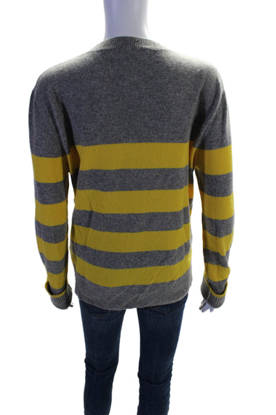 La Ligne Womens Wool Blend Knit Striped Pullover Sweater Top Yellow Size M