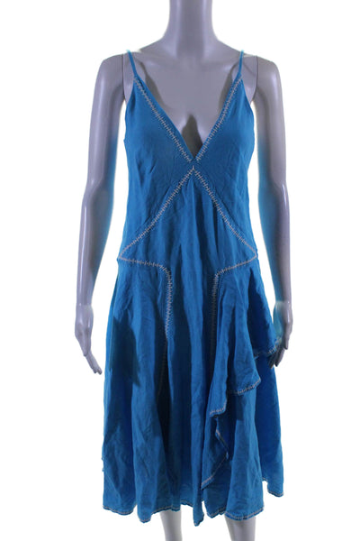 Esteban Cortazar Collective Womens Aqua Midi Dress Blue Size 4 16157057