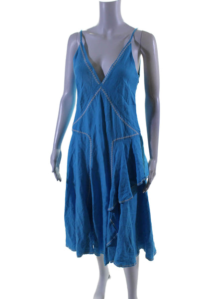 Esteban Cortazar Collective Womens Aqua Midi Dress Blue Size 4 16157057