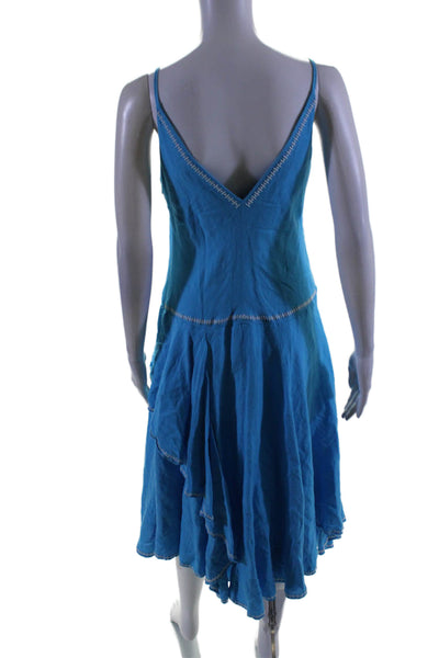 Esteban Cortazar Collective Womens Aqua Midi Dress Blue Size 4 16157057