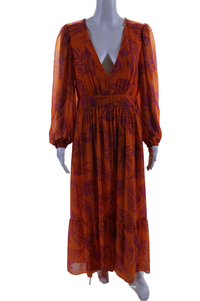 TOCCIN X RTR Womens Palm Print Maxi Orange Size 2 15568743