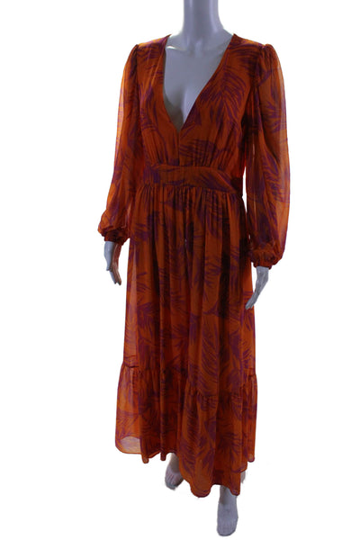 TOCCIN X RTR Womens Palm Print Maxi Orange Size 2 15568743
