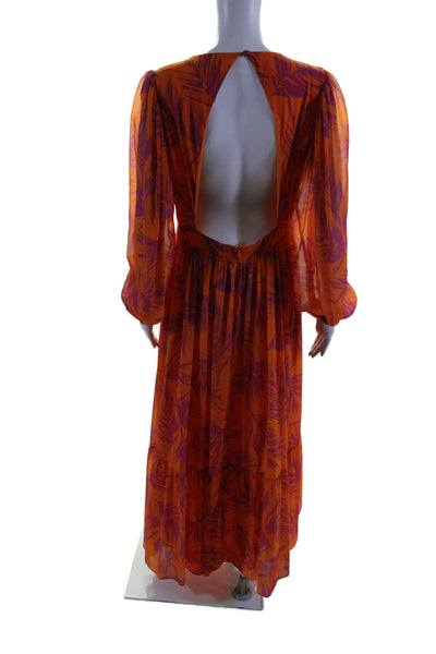 TOCCIN X RTR Womens Palm Print Maxi Orange Size 2 15568743