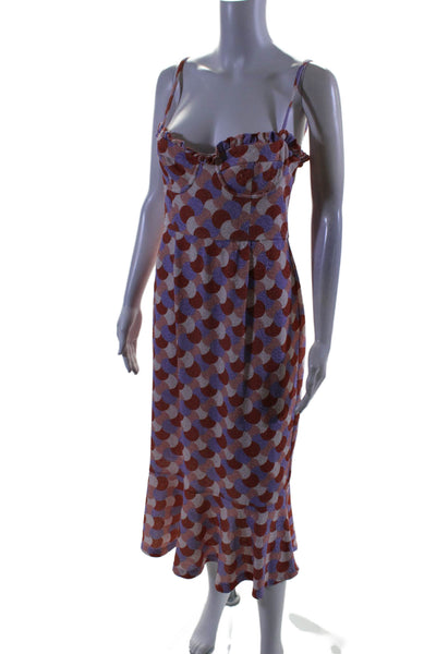 Slate & Willow Womens Bustier Midi Dress Pink Size 10 16029926