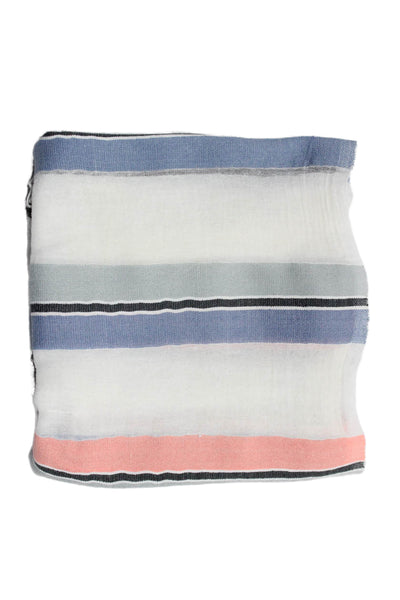 Lemlem Womens Linen Striped Rectangular Scarf Multicolor OS