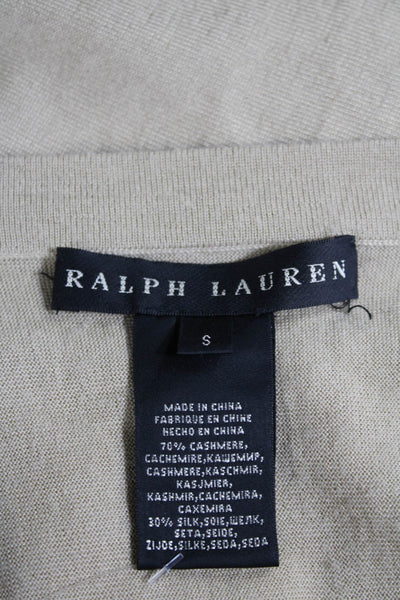 Ralph Lauren Black Label Womens 3/4 Sleeve Cashmere Cardigan Sweater Brown Small