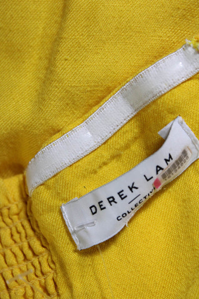 Derek Lam Collective Womens Yellow Sleeveless Jumpsuit Yellow Size 8 16138968