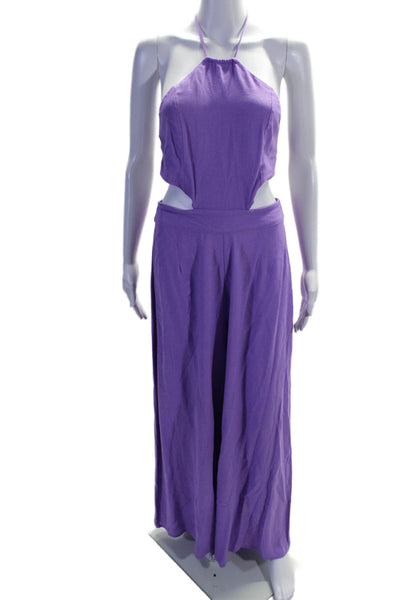 Louna Womens Lavender Backless Jumpsuit Purple Size 4 14365623