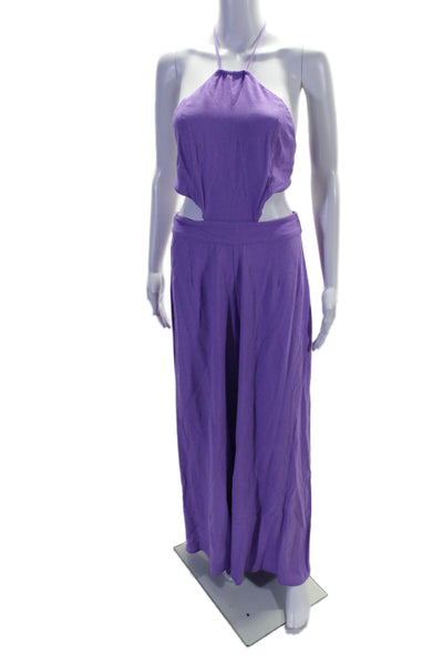 Louna Womens Lavender Backless Jumpsuit Purple Size 4 14365623