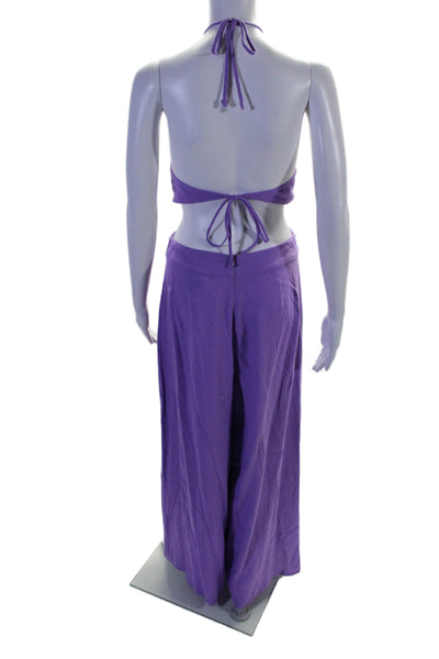 Louna Womens Lavender Backless Jumpsuit Purple Size 4 14365623