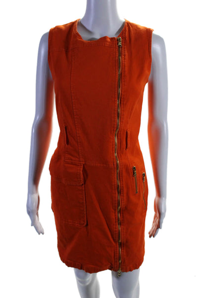 Toccin Womens Orange Utility Dress Orange Size 4 14012140