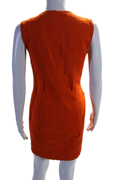 Toccin Womens Orange Utility Dress Orange Size 6 14012024