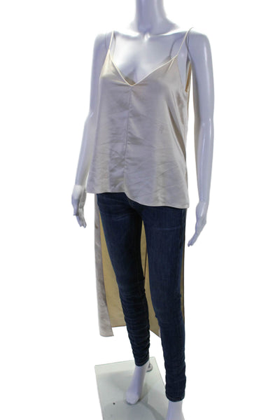 Obando Collective Womens Cream High Low Tank Top Off-White Size 12 15484434
