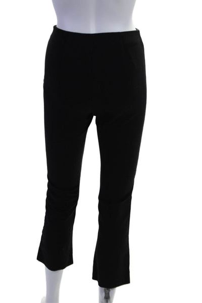 Vince Womens Side Zip Mid Rise Straight Leg Pants Black Cotton Size Small