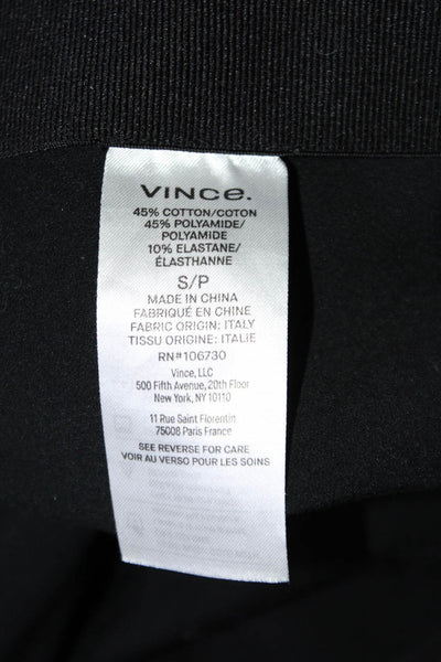 Vince Womens Side Zip Mid Rise Straight Leg Pants Black Cotton Size Small