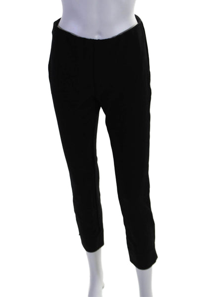 Vince Womens Elastic Waistband Mid Rise Straight Leg Pants Black Size Medium