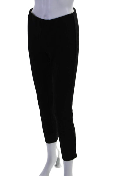 Vince Womens Elastic Waistband Mid Rise Straight Leg Pants Black Size Medium