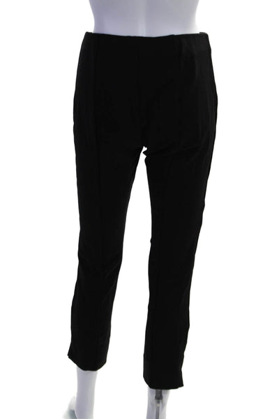 Vince Womens Elastic Waistband Mid Rise Straight Leg Pants Black Size Medium