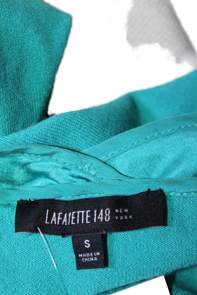 Lafayette 148 New York Womens Short Sleeve V Neck Boxy Top Turquoise Size Small