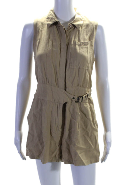 Jason Wu Collective Womens Tan Belted Romper Brown Size 4 16638520