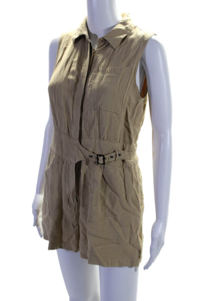 Jason Wu Collective Womens Tan Belted Romper Brown Size 4 16638520