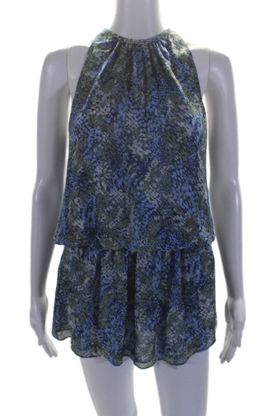 Ramy Brook Women's Sleeveless Smocked Drop Waist Mini Dress Floral Size XS