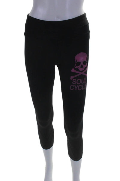 Soul Cycle Women's High Waist Full Length Scull Print Leggings Black Size S