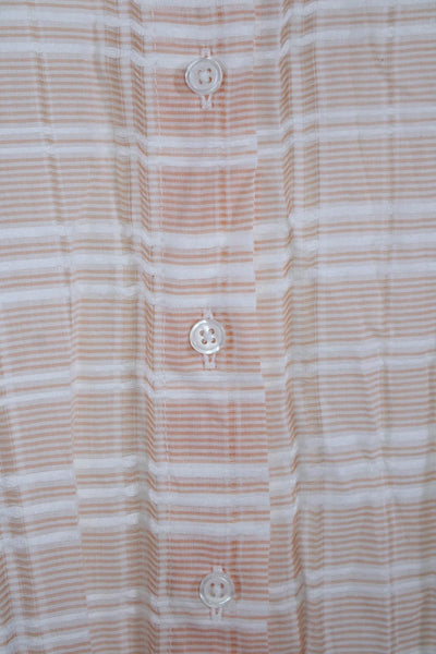 Lisa Marie Fernandez Womens Button Front Collared Plaid Dress Peach White Size 2