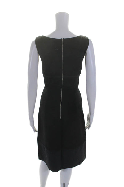 Narciso Rodriguez Womens Back Zip Sleeveless V Neck Sheath Dress Black Size 4