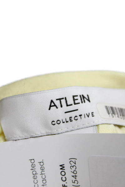 Atlein Collective Womens Plisse Midi Dress Yellow Size 4 15589123