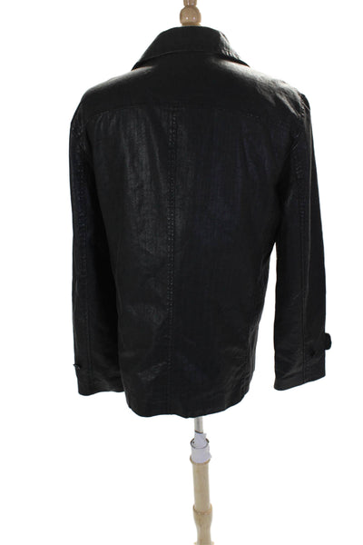 AX Armani Exchange Women's Collared Long Sleeves Button Up Jacket Black Size 1